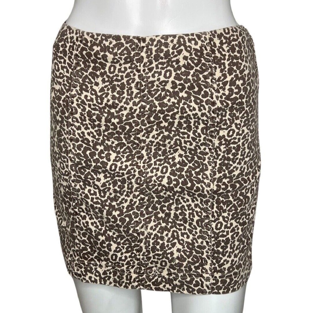 Free People Animal Print Mini Skirt